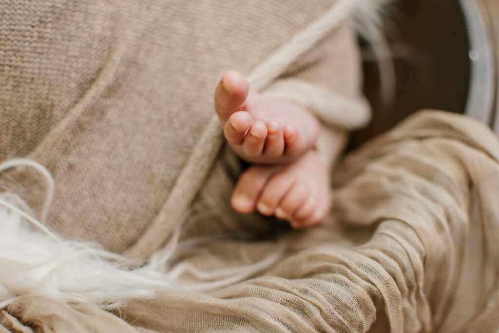 close up of baby feet