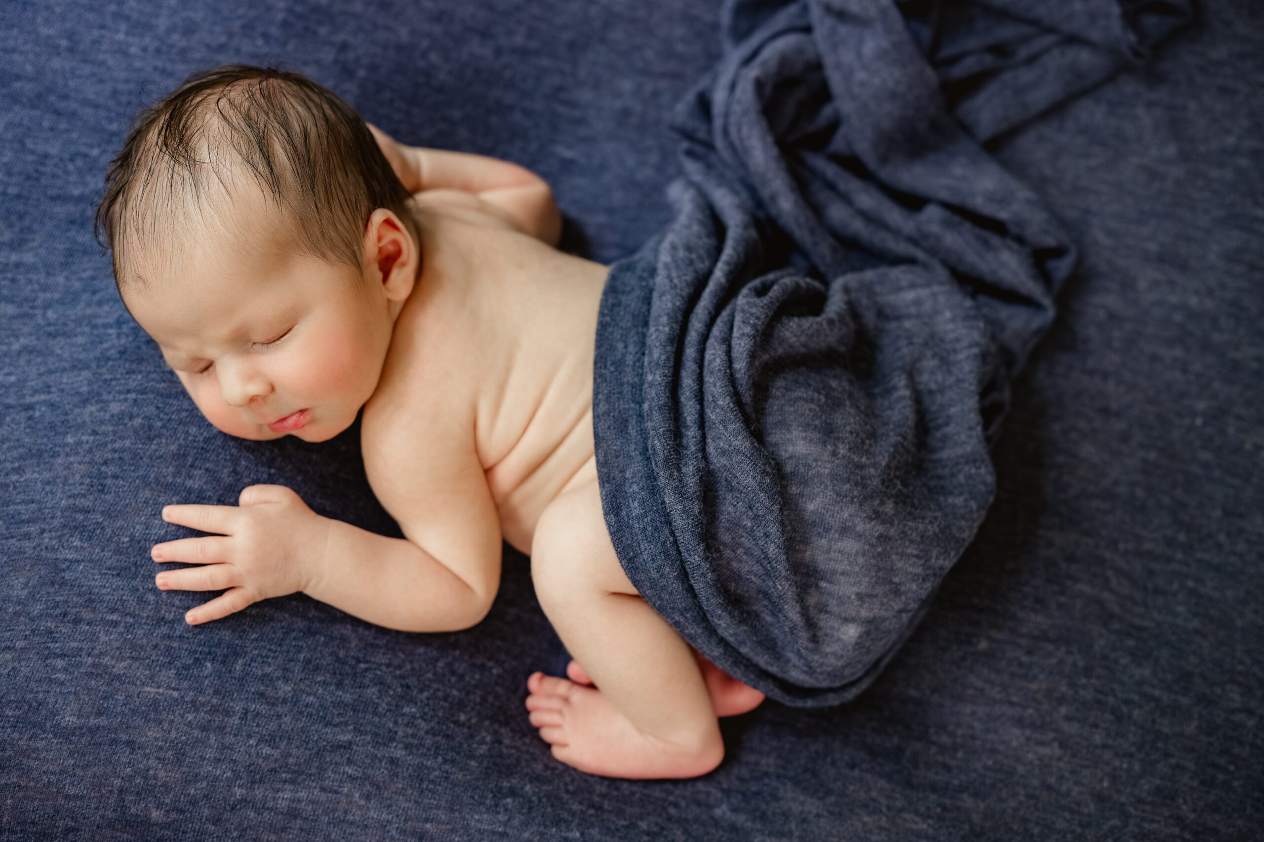 Posed newborn photo of baby boy in Tucker, Georgia